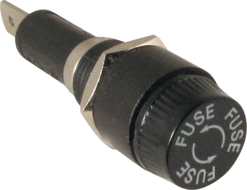 CE-S-H205  Is fuse holder cap threaded or is it spring loaded push/twist/lock style?